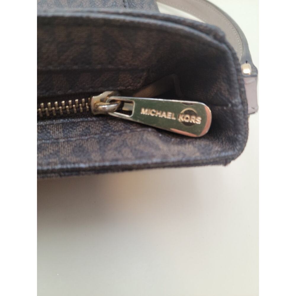 Michael Kors Jet Set East West Large Crossbody Bag Brown Monogram Canvas Purse - Picture 6 of 9